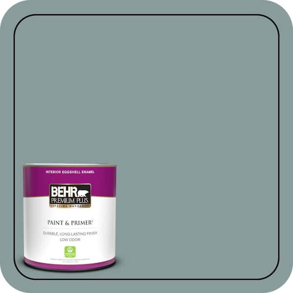 BEHR PREMIUM PLUS 1 qt. Home Decorators Collection #HDC-AC-23 Provence Blue Eggshell Enamel Low Odor Interior Paint & Primer