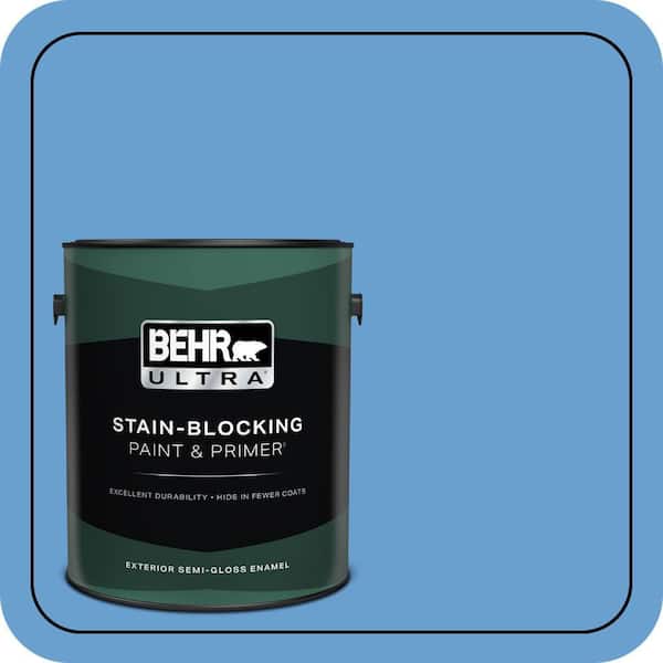 BEHR ULTRA 1 gal. #P520-4 Cornflower Semi-Gloss Enamel Exterior Paint & Primer