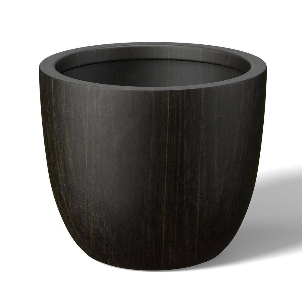 14 in. Medium Bronzed Black (Enhanced Interior) Concrete Round Planter / Pot with Drainage Holes price history on PriceWatchPro