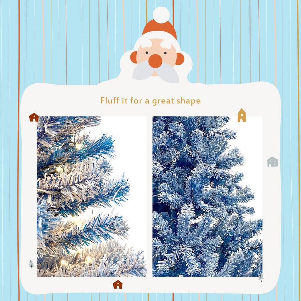 6-Foot Pre-Lit Snow Flocked Fir Christmas Tree with LED Lights