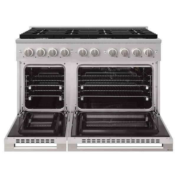 48 in. 6.7 cu. ft. Marino Freestanding Gas Range with 8 Burner Cooktop and Convection Gas Oven in Stainless Steel