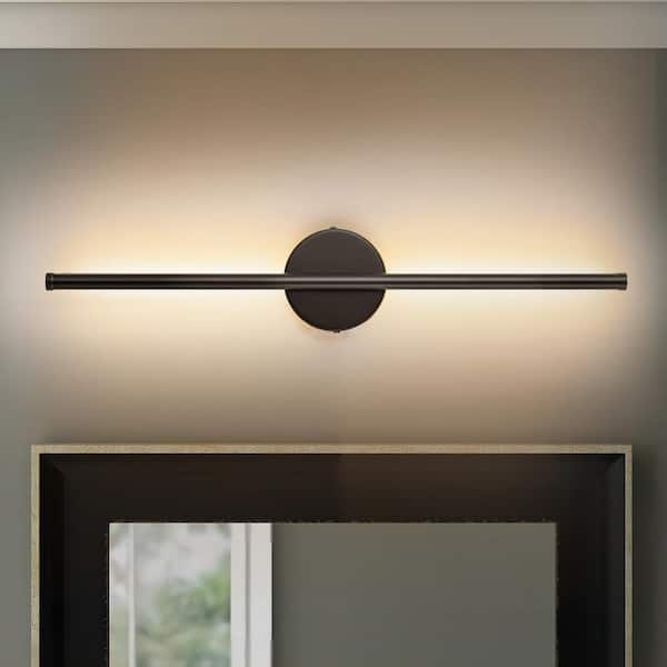 Rennnsan Aidan 1-Light Black Linear Dimmable LED Wall Sconce