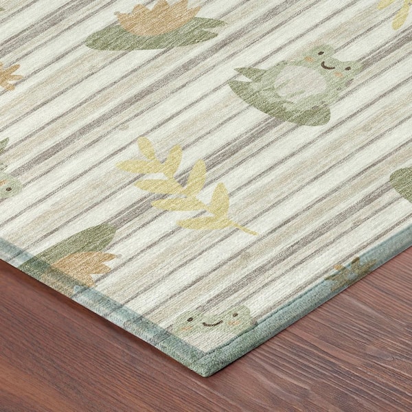 Chantille Machine Washable Indoor/Outdoor Abstract ACN2795 Ivory 8 ft. x 10 ft. Area Rug