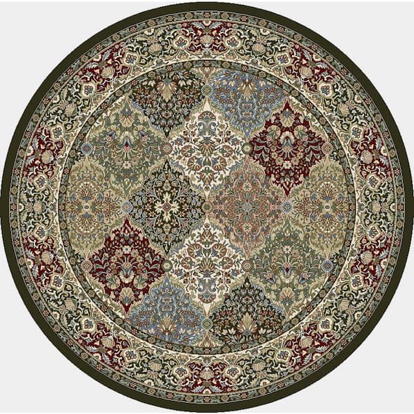 Ancient Garden Multi Panel 5 ft. x 5 ft. Round Area Rug