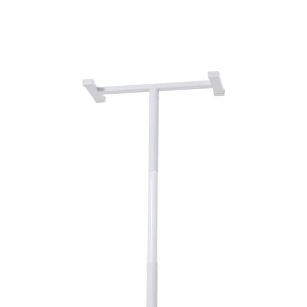 Tension-Supported Transfer Rod, 300 Lbs. Weight Limit Safety Rod, Bathroom Support Bar with Non-Slip Curved Grip, White