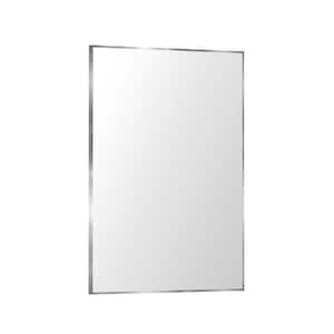 24 in. W x 36 in. H Aluminum Framed Rectangular Vanity Wall Mounted Mirror in Brushed Nichel