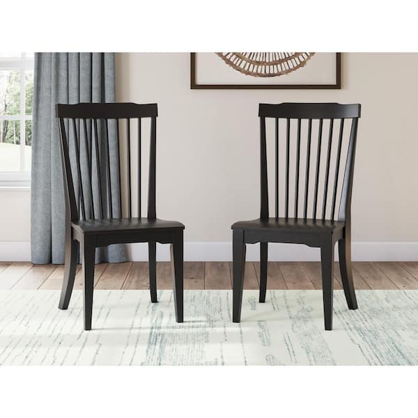 Signature DESIGN BY ASHLEY Chadworth Black Wood Dining Chair Set