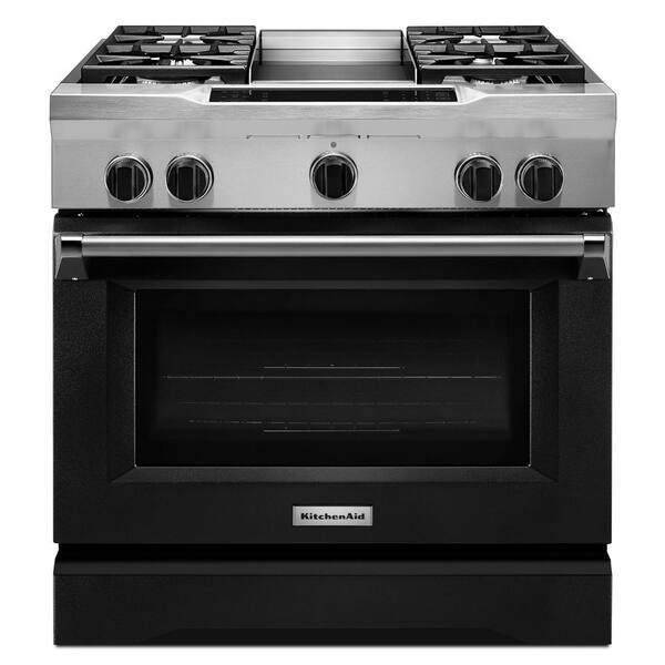 KitchenAid 5.1 cu. ft. Dual Fuel Range with Convection Oven in Imperial Black