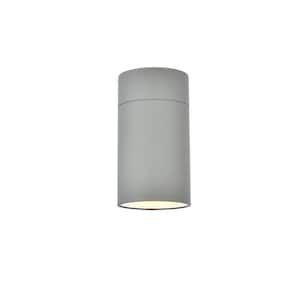 Timeless Home 1-Light Tubular Silver LED Outdoor Wall Sconce