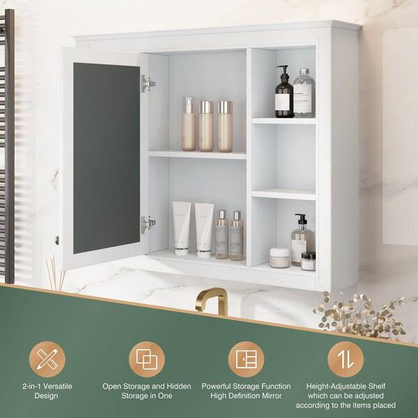 ZXDDMS Modern 35 in. W x 27.5 in. H Rectangular White Wall Surface