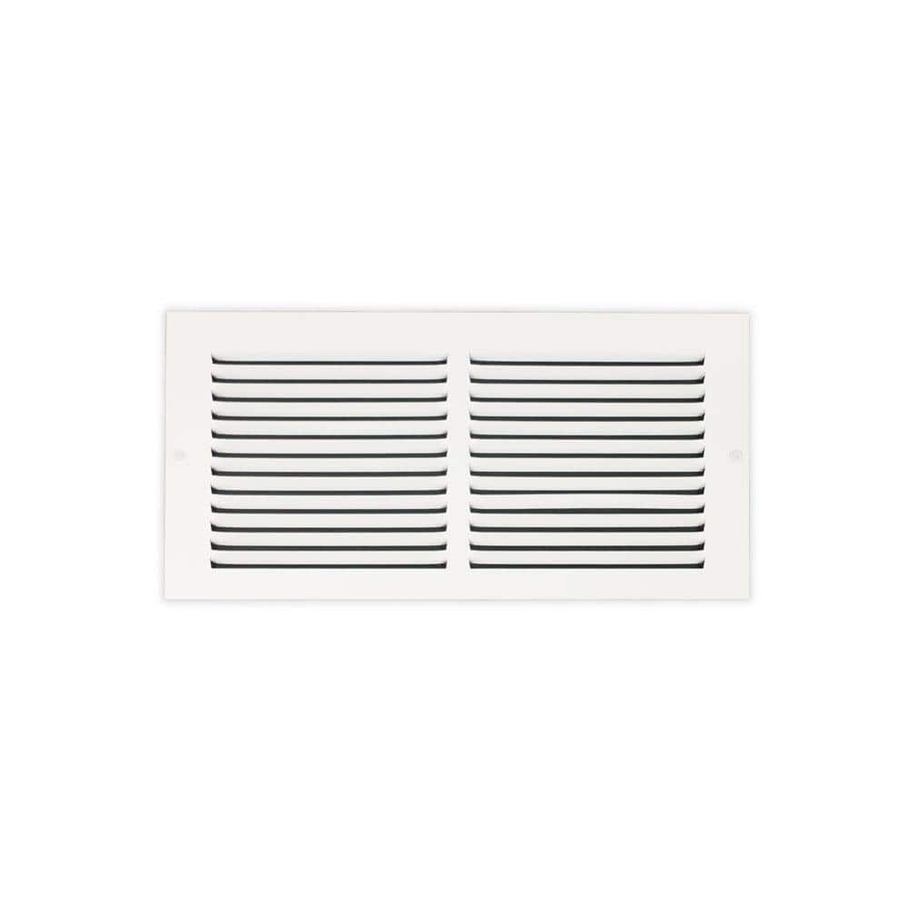 Everbilt 14 In X 6 In Steel Return Air Grille In White 71 11406wh The Home Depot