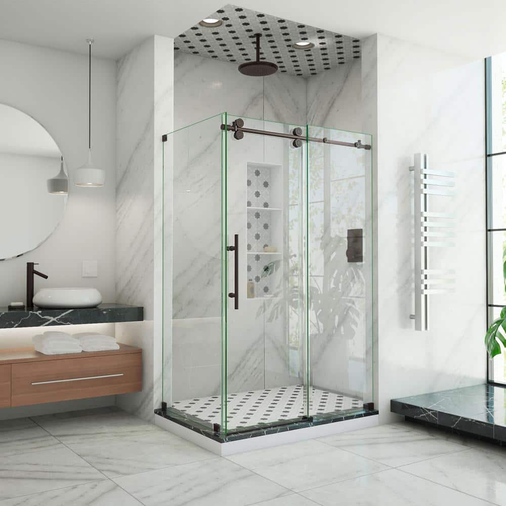 Enigma-XO 72" Polished Stainless Steel Frameless Shower Enclosure