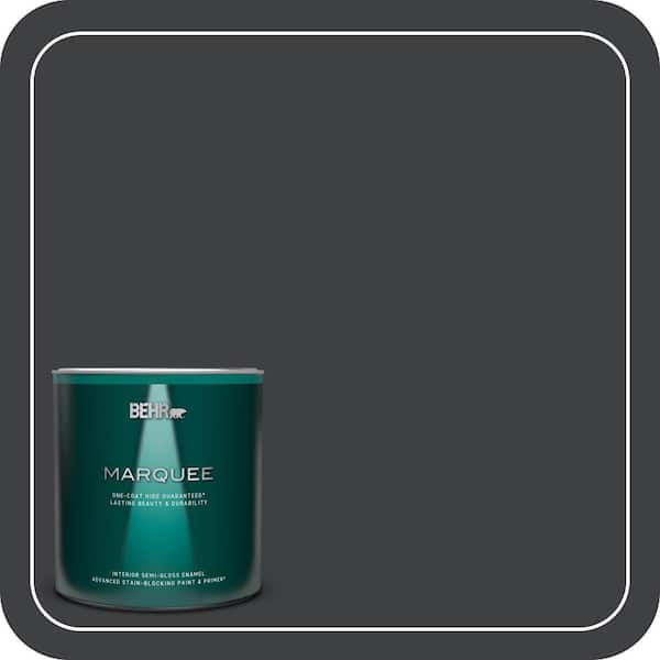 BEHR MARQUEE 1 qt. Home Decorators Collection #HDC-MD-04 Totally Black Semi-Gloss Enamel Interior Paint & Primer