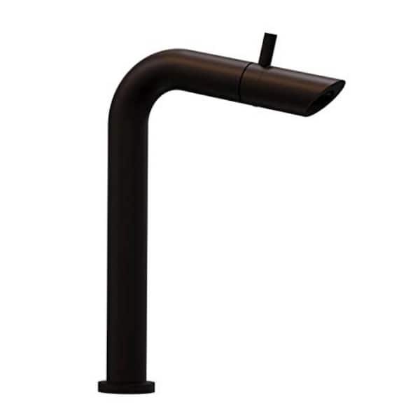 Bamboo Single Handle Single Hole Tall Bathroom Faucet in Matte Black