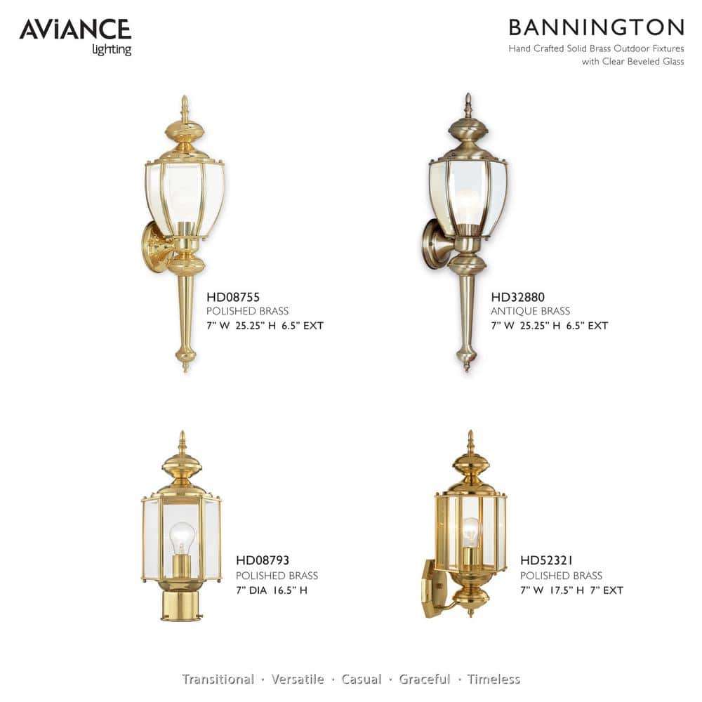 Polished Brass Outdoor Post Lantern with Clear Beveled Glass