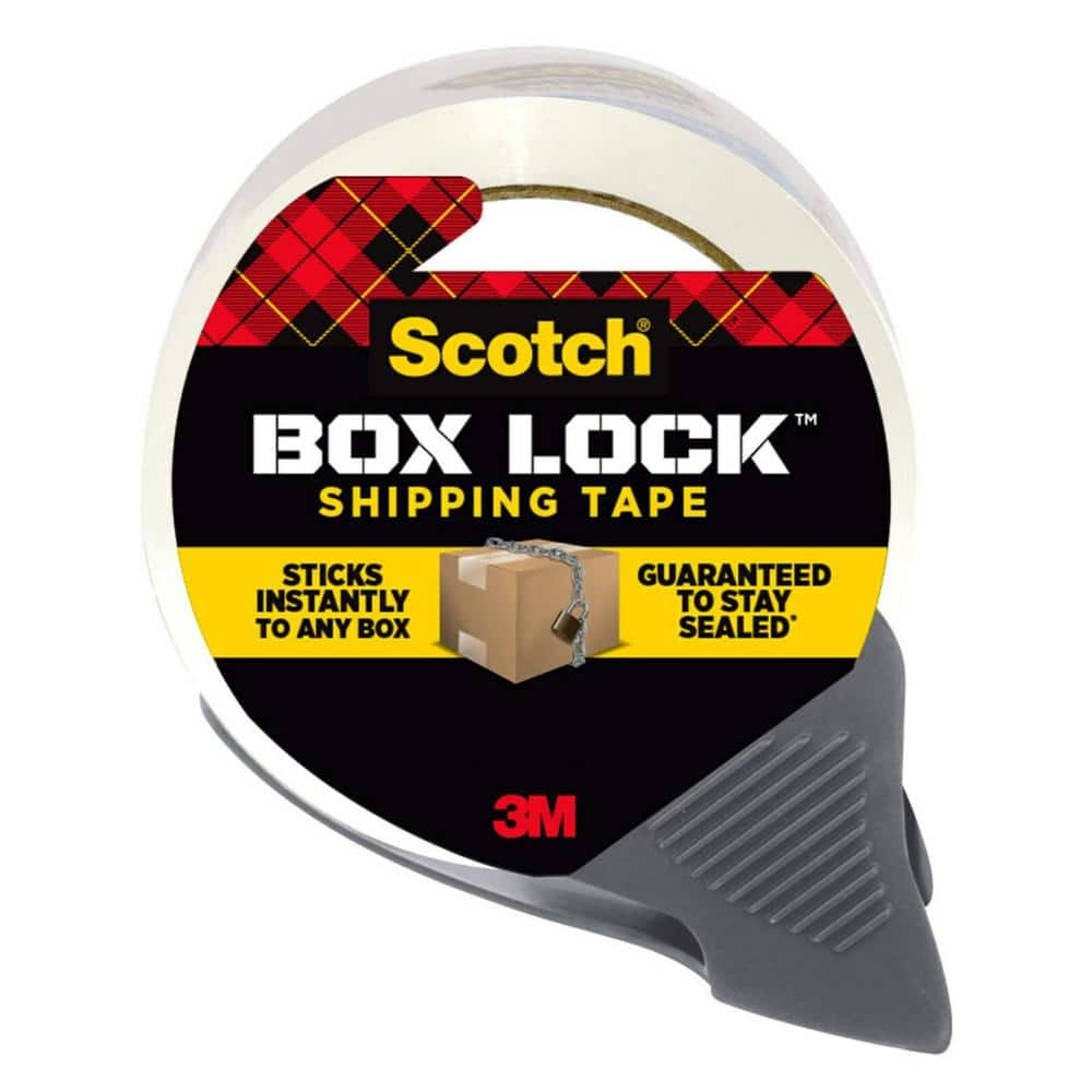 Scotch Box Lock 1.88 in. x 54.6 yd. Packaging Tape with Dispenser  3950-RD-DC - The Home Depot