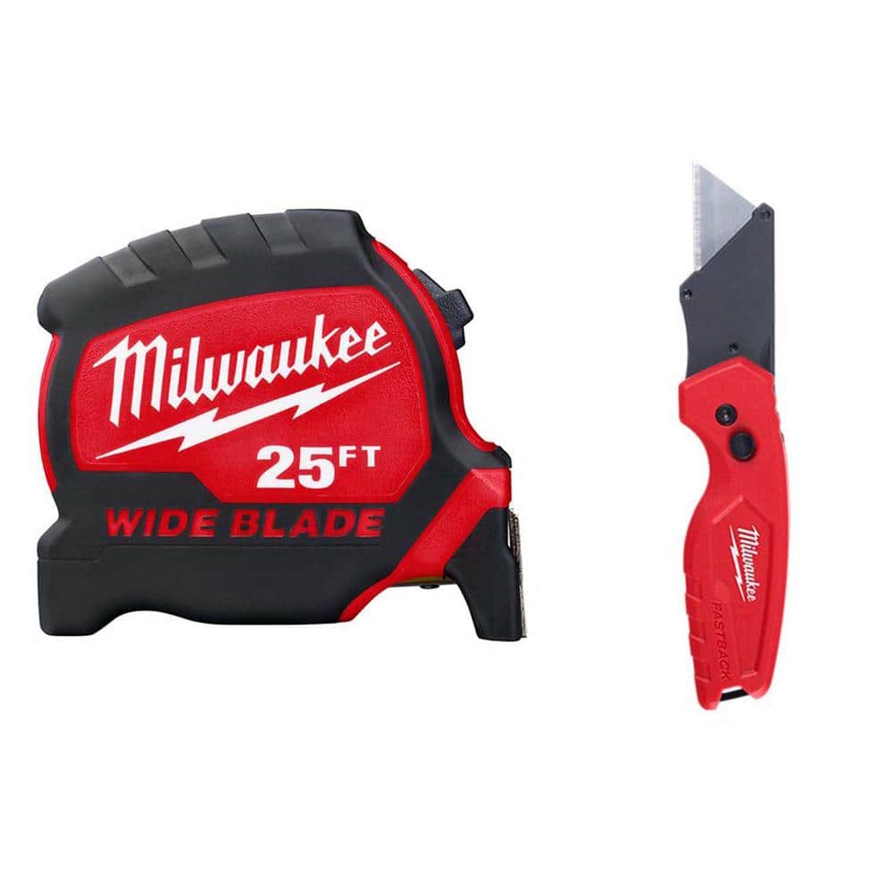 Milwaukee 25 ft x 1.2 in Pack of 2 for sale online Compact Wide Blade Tape Measure 