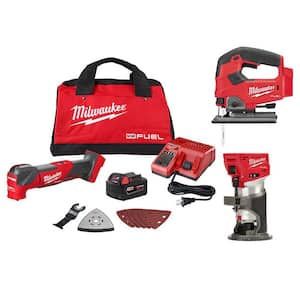 M18 FUEL 18V Lithium-Ion Cordless Brushless Oscillating Multi-Tool Kit With FUEL Compact Router and Jigsaw