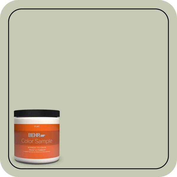 BEHR PREMIUM PLUS 8 oz. #420E-3 Spring Hill Flat Interior/Exterior Paint & Primer Color Sample