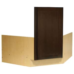 Shaker 36 in. W x 24 in. D x 34.5 in. H Ready to Assemble Corner Sink Base Kitchen Cabinet in Java without Shelf