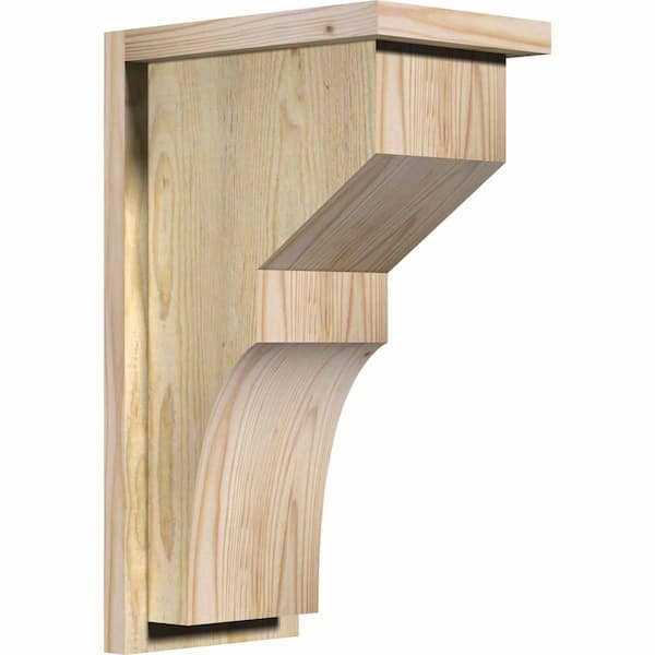 Ekena Millwork 8 in. x 12 in. x 20 in. Monterey Rough Sawn Douglas Fir Corbel with Backplate