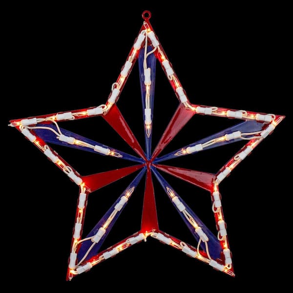 Northlight 14 in. Lighted Red White and Blue 4th of July Star Window Silhouette Decoration