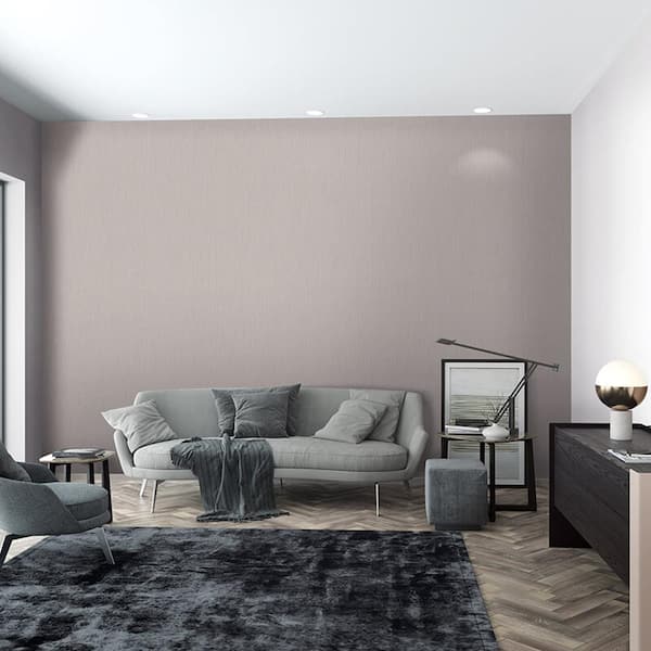 Fine Brush Stripe Greige Matte Finish Vinyl on Non-Woven Non-Pasted Wallpaper Sample