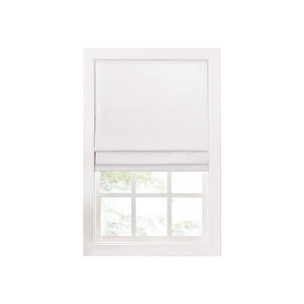 Lane White Cordless Room Darkening Polyester Roman Shade - 27 in. W x 64 in. L