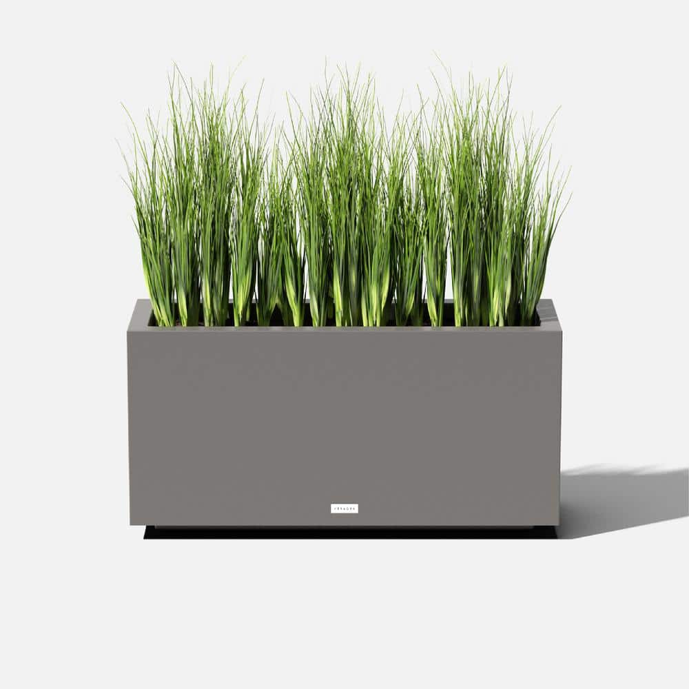Gray Extra Large Rectangular UV Resistant Floor Planter