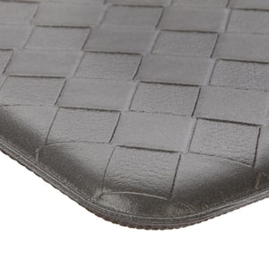 Dark Gray 17.5 in. x 48 in. PVC Basketweave Anti-Fatigue Mat
