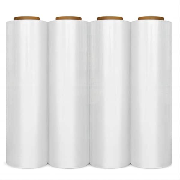 18 in. W x 1500 ft. L 80-Gauge Pallet Stretch Wrap Clear Hand Shrink Wrap (4 Roll)
