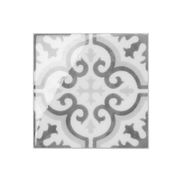 smart tiles Vintage Girona 7.75 in. x 7.75 in. Multicolor Peel and Stick DecorativeKitchen and Bathroom WallTile Backsplash (4-Pack)