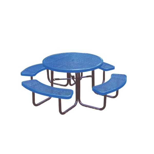 Ultra Play 46 in. Blue Commercial Park Diamond Round Portable Table