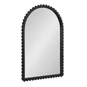 Beadbrook Black 20 in. W x 30 in. H Arch Wood Framed Mirror