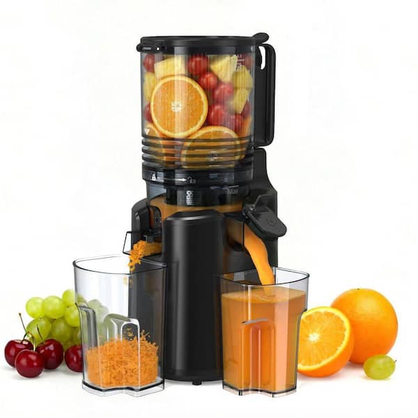 Anybear Cold Press Juicer, 200W Masticating Slow Juicer 4.3 in. Feed Chute Fit Whole Fruits Vegetables Easy to Clean with Brush