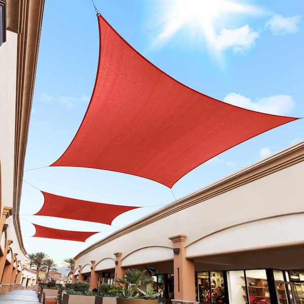 ROYAL SHADE 10' X 10' Red Square Sun Shade Sail Canopy Fabric Cloth ...