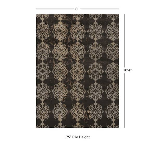 Jewel Beige 8 ft. x 10 ft. Traditional Loomed Medallion Polypropylene Rectangle Indoor Area Rug
