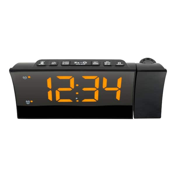 barst duidelijkheid Ontbering La Crosse Technology Black Curved LED Projection Alarm Clock with Radio and  glowing nightlight 817-83957-INT - The Home Depot