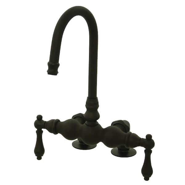 Kingston Brass Lever 2-Handle Claw Foot Tub Faucet in Oil Rubbed Bronze