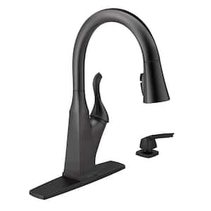 Everly Single-Handle Pull-Down Sprayer Kitchen Faucet with ShieldSpray Technology and Soap Dispenser in Matte Black
