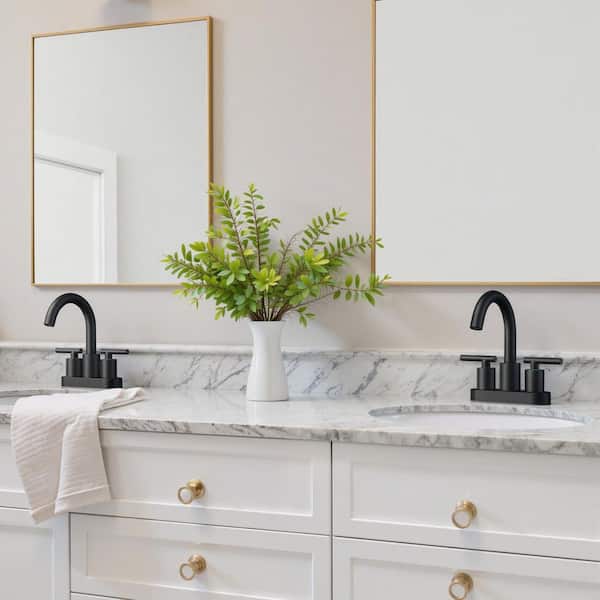 ANZA 4 in. Centerset Double Handle Bathroom Faucet with Pop-Up