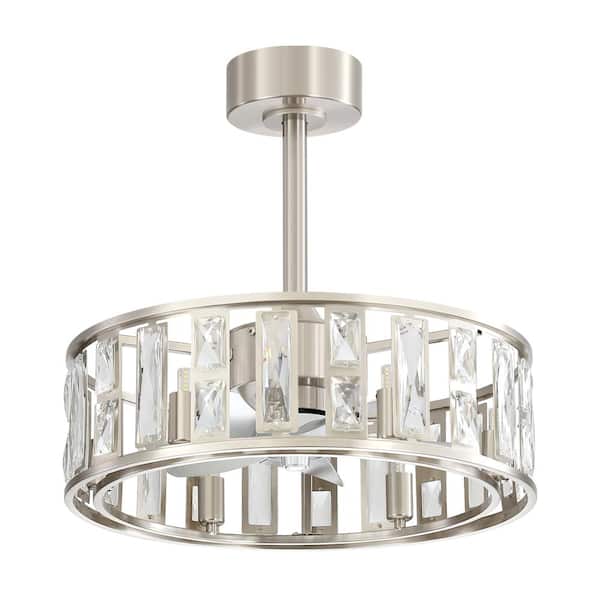 20 in. Indoor Modern Metal Drum Caged Black Ceiling Fan with Light Kit and Remote Control