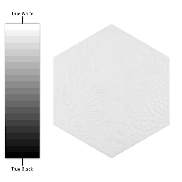 Merola Tile Gaudi Hex White 8 5 8 In X 9 7 8 In Porcelain Floor And Wall Tile 11 56 Sq Ft Case Fcd10gwx The Home Depot