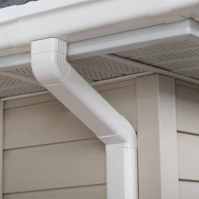 2 in. x 3 in. White Vinyl Downspout A-Elbow