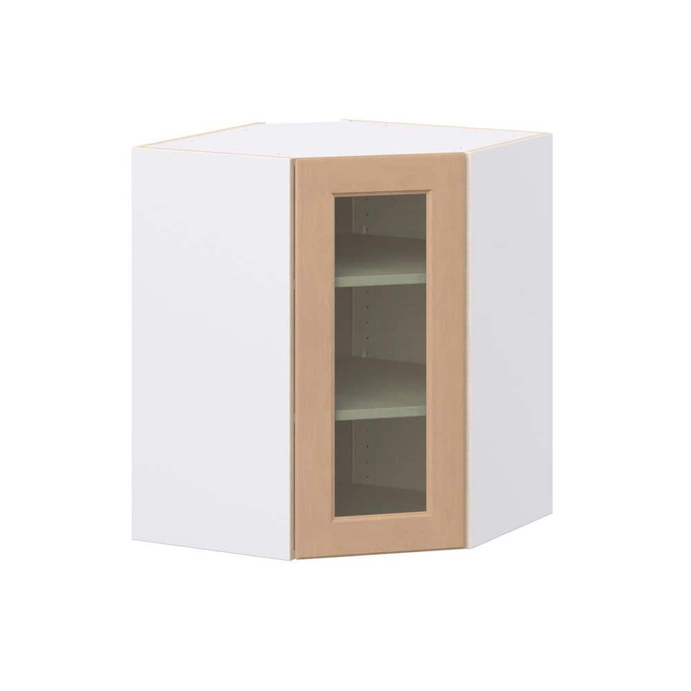 Lakewood Sugar Cookie Shaker Assembled Wall Diagonal Corner Kitchen Cabinet w/ Glass Door(24 in. W x 30 in. Hx 14 in. D) price history on PriceWatchPro