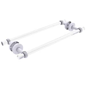 Clearview 18 in. Back to Back Shower Door Towel Bar with Twisted Accents in Matte White