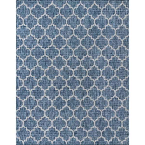 Outdoor Trellis Navy Blue 10 ft. x 14 ft. 1 in. Area Rug