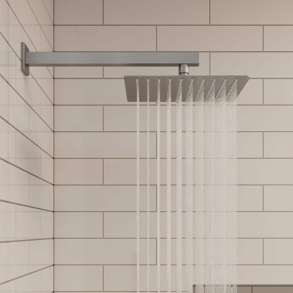 Nickel Wall Mounted Adjustable Rain Shower System with Handheld