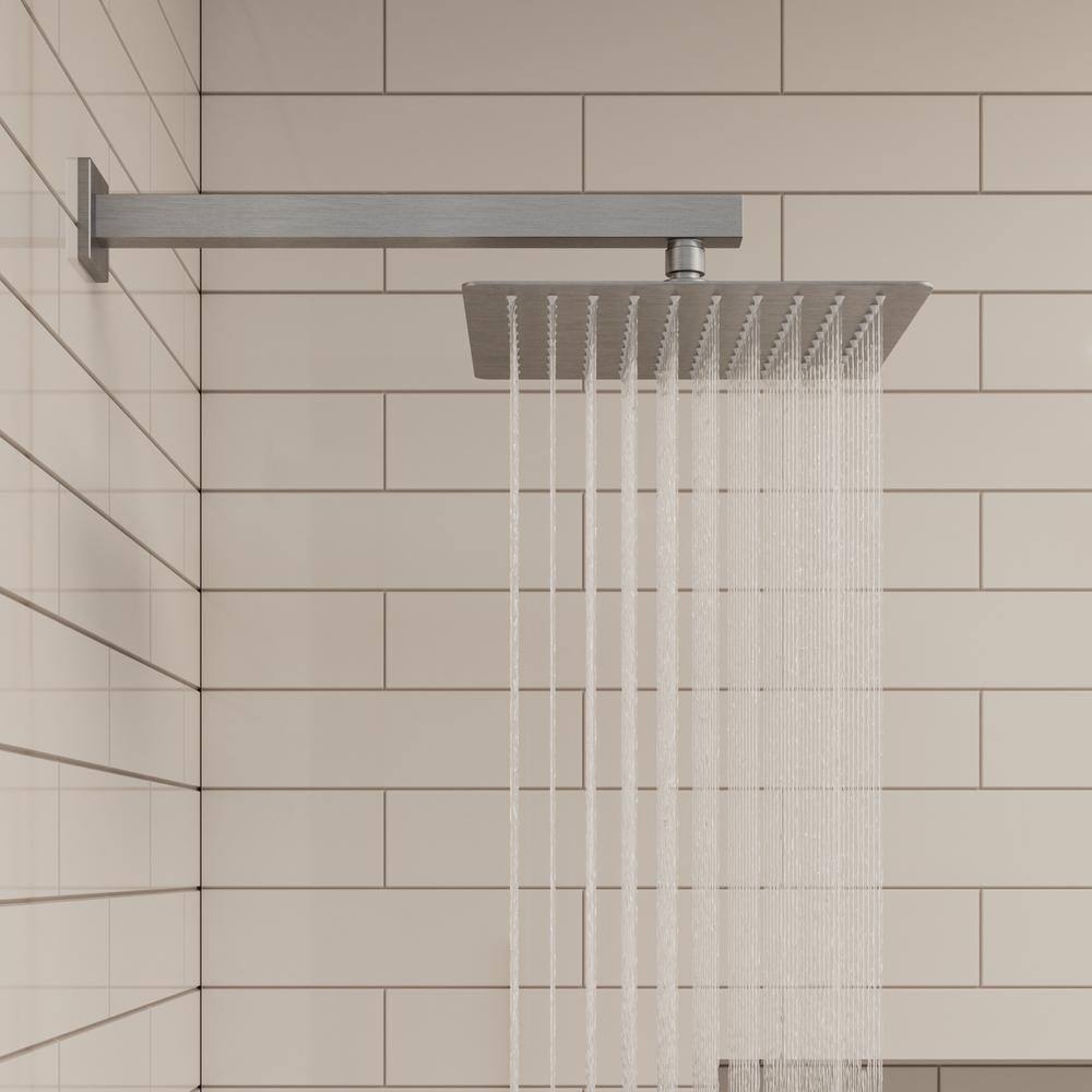 Nickel Wall Mounted Adjustable Rain Shower System with Handheld