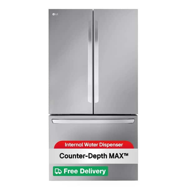 27 cu. ft. Smart Counter-Depth MAX French Door Refrigerator with Internal Water Dispenser in PrintProof Stainless Steel